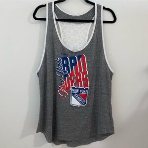 Reebok New York Rangers Gray and White Lace Back Tank Top Size 2XL